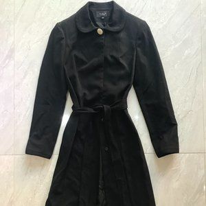 VIOLA Long Black Trench Coat Women's 36